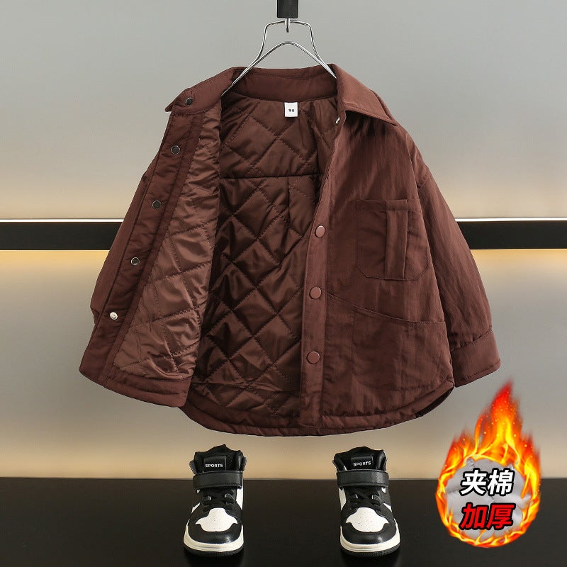 Boys' Quilted Jacket, Style, Stylish Children'S Clothing, Thickened Cotton Clothes, Baby Boy Winter Top - Image 1