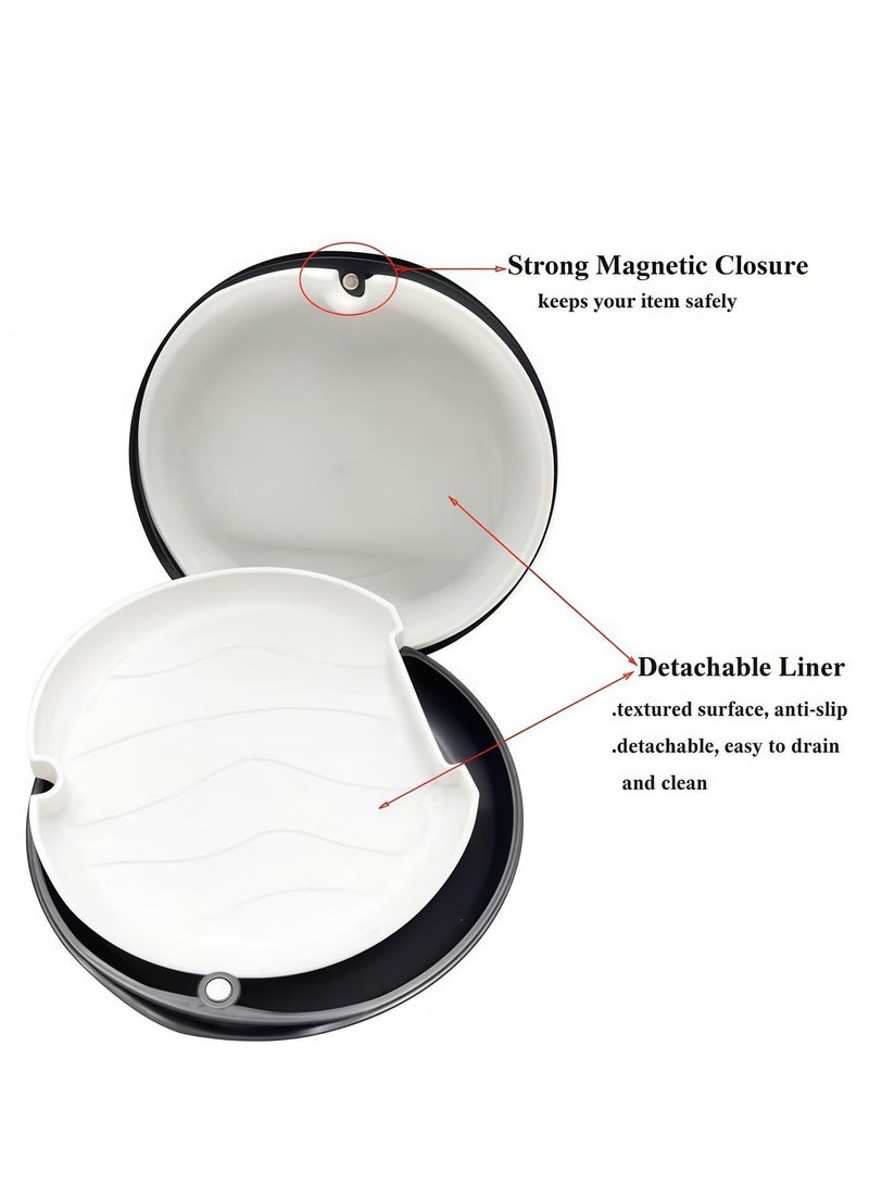MJZ Magnetic Closure Retainer Box with Silicone-textured Inner lining, Portable Denture Storage Box for Orthodontic Retainers - Image 5