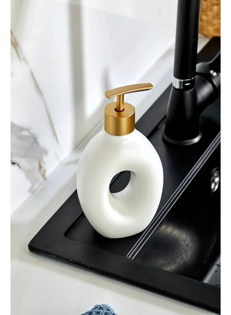 Modern ceramic bathroom set Number: 4 pieces Toothbrush holder Dispenser shower gel Sabana Shaving cup - Image 4