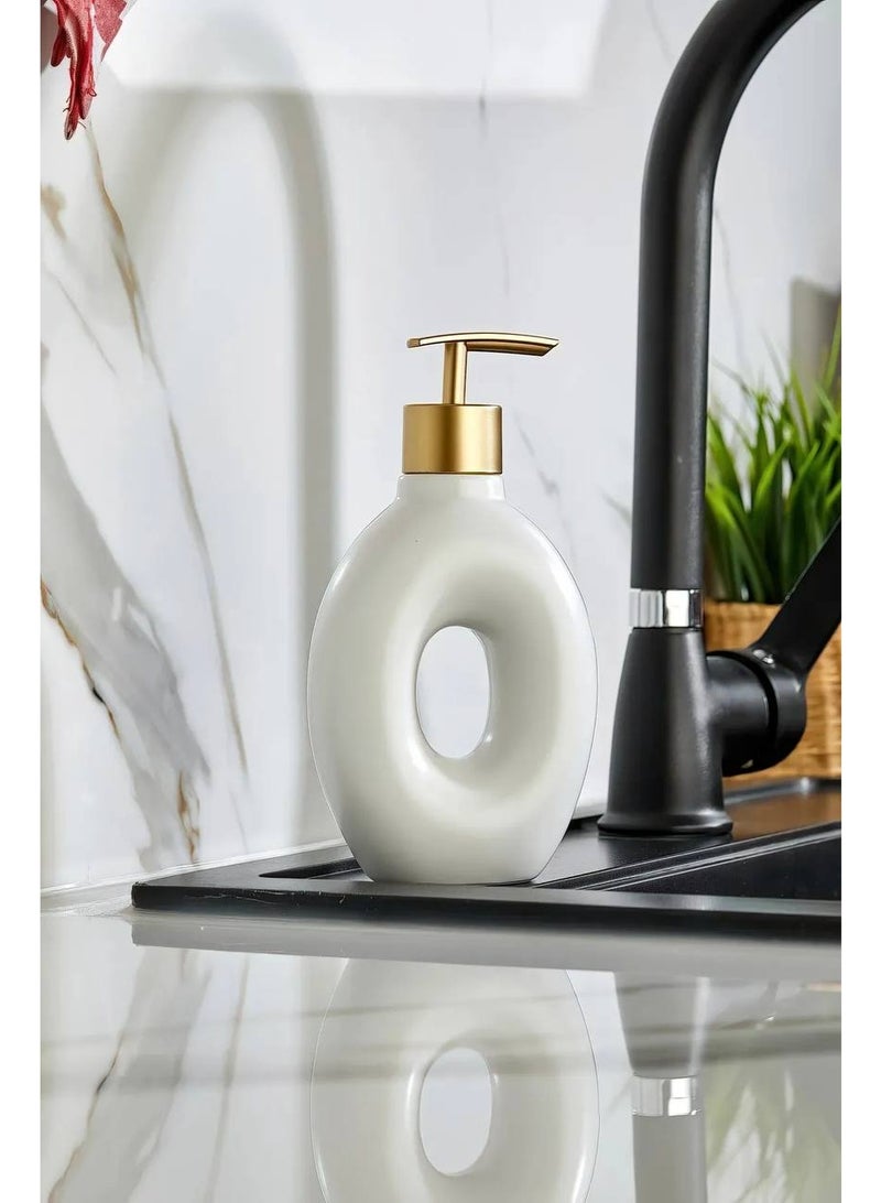 Modern ceramic bathroom set Number: 4 pieces Toothbrush holder Dispenser shower gel Sabana Shaving cup - Image 2