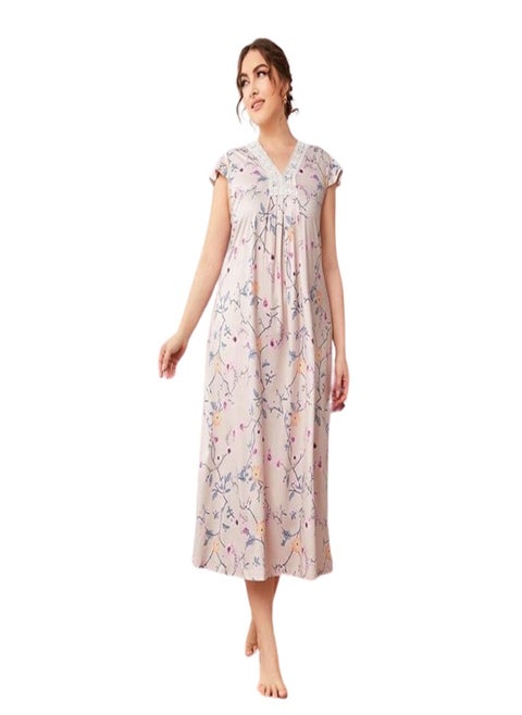 Women's half-sleeved home jalabiya - special size - multi-colored
