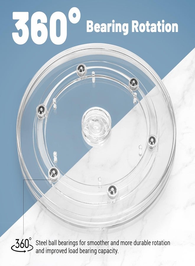 Bagentry 6 Inch Plastic Lazy Susan Turntable, 360° Small Clear Turntable Organizer, Transparent Ball Bearing Rotating Swivel Spinning Tray Plate for Refrigerator Table Spice Cake - Image 4