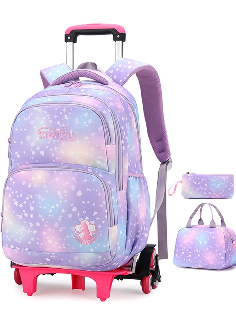 CityRiya-Long Rolling Backpack 3 in 1 Travel Trolly BookBag School Wheeled Backpack for Boys Girls Kids Luggage School Bag with Wheels Trolley Backpack  - Image 1