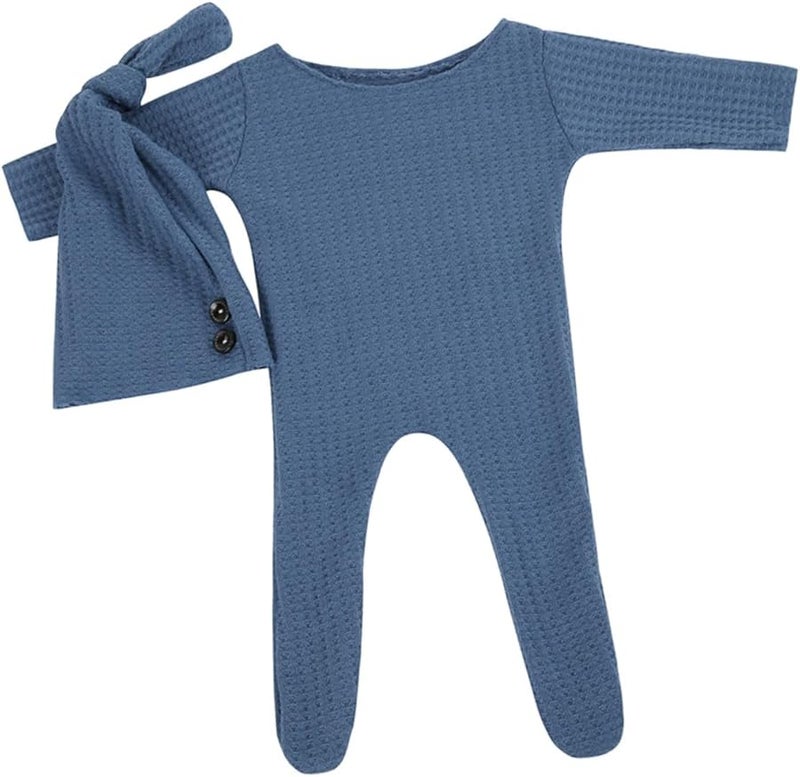 Newborn Photography Outfit Set 2Pcs Soft Hat and Suit for Daily Wear Special Occasions - Image 2