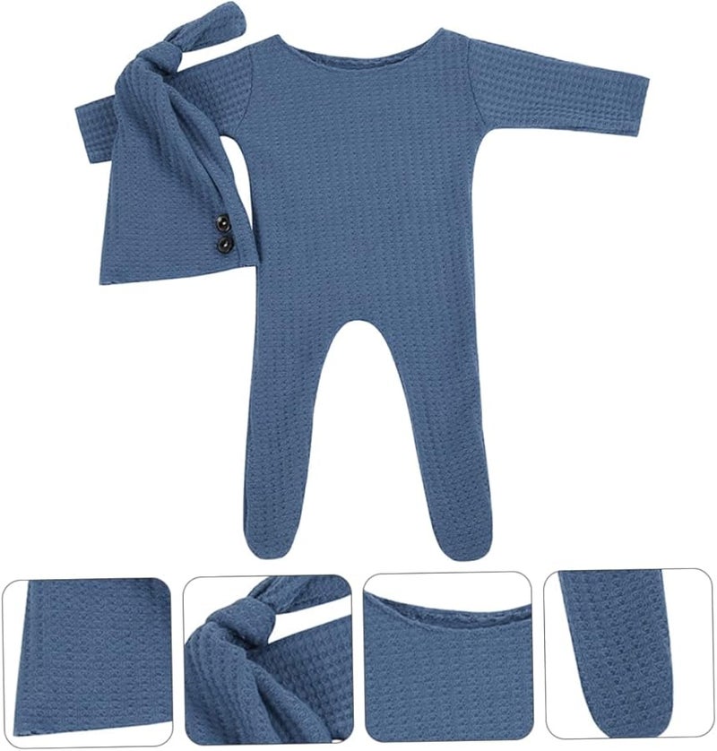 Newborn Photography Outfit Set 2Pcs Soft Hat and Suit for Daily Wear Special Occasions - Image 5