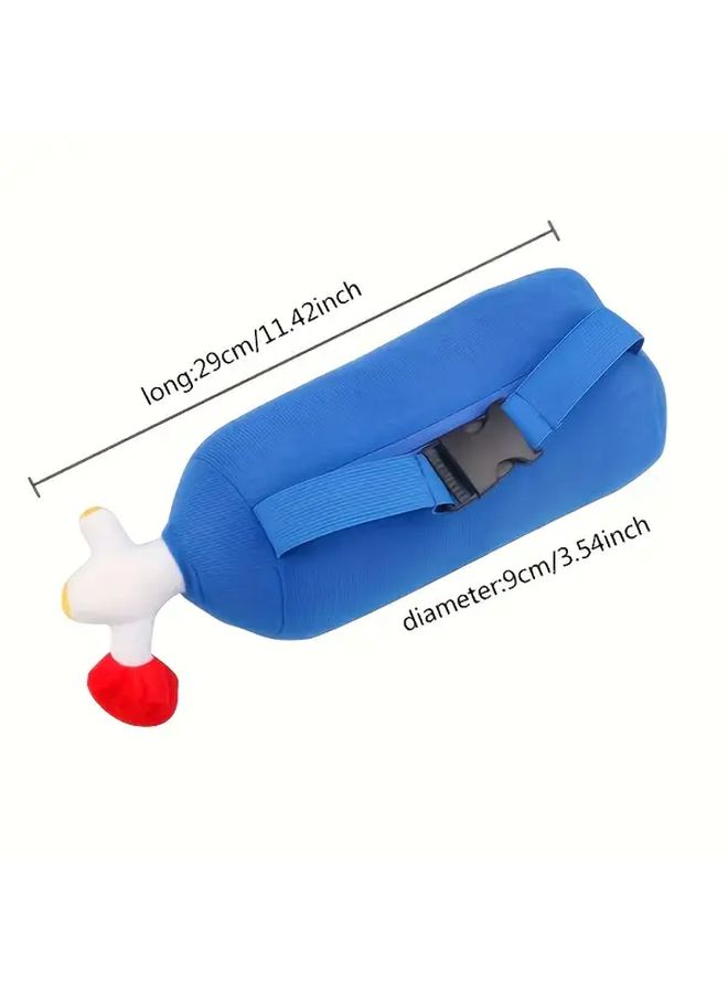 Inflatable Neck Pillow 2pcs Blue Plush Headrest Support For Car And Motorcycle - Image 2