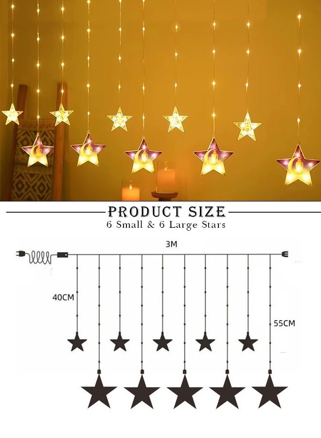 Eworld LED String Lights with 8 Lighting Modes for Eid and Ramadan Decorations, 3m Islamic Night Lights Featuring 12 Stars Design, USB and Battery Powered, Waterproof and Safe for Indoor and Outdoor Use - Image 4