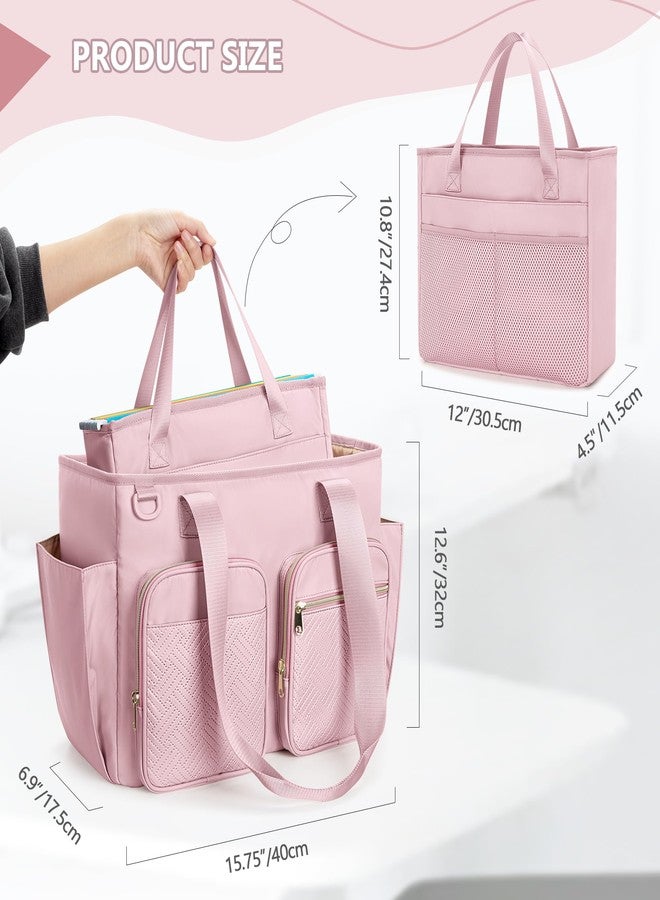 Prokva File Folder Tote Bag with Individual Document Organizer Case for Teacher, Office Workers, Pink (Patent Design) - Image 5