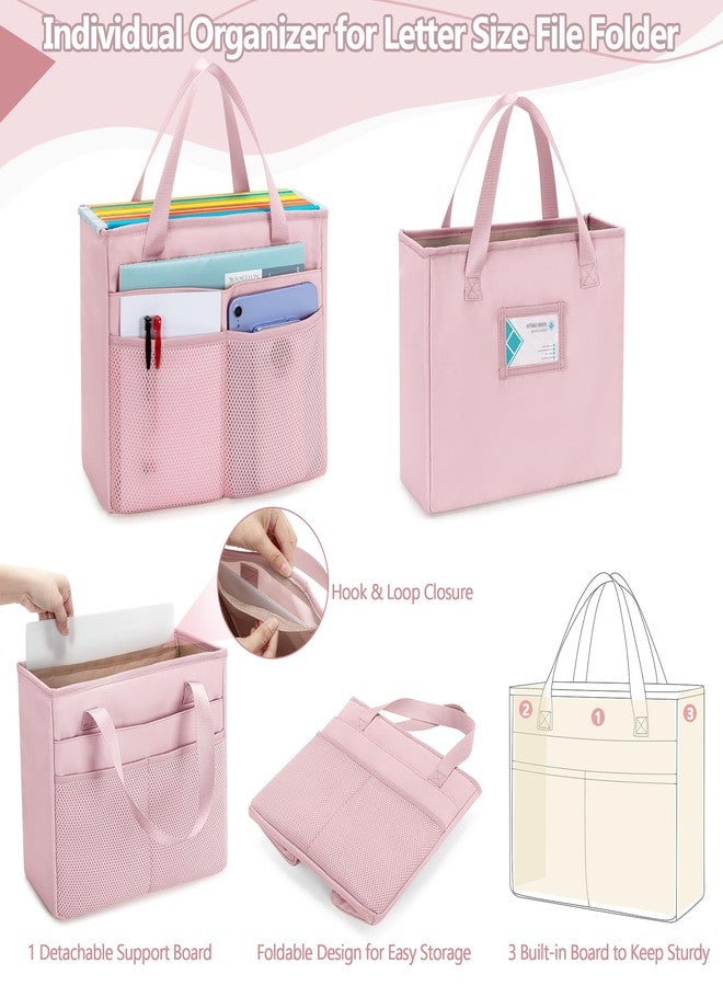 Prokva File Folder Tote Bag with Individual Document Organizer Case for Teacher, Office Workers, Pink (Patent Design) - Image 3