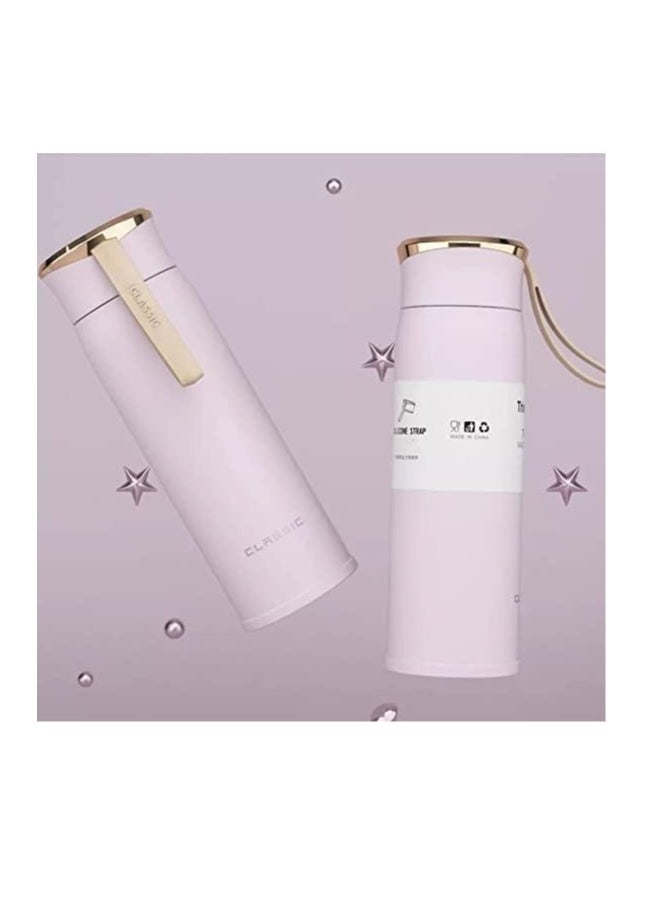 Generic - Vacuum insulated stainless steel double layer thermal bottle, leak-proof with silicone bar handle, portable water bottle multicolor - Image 1