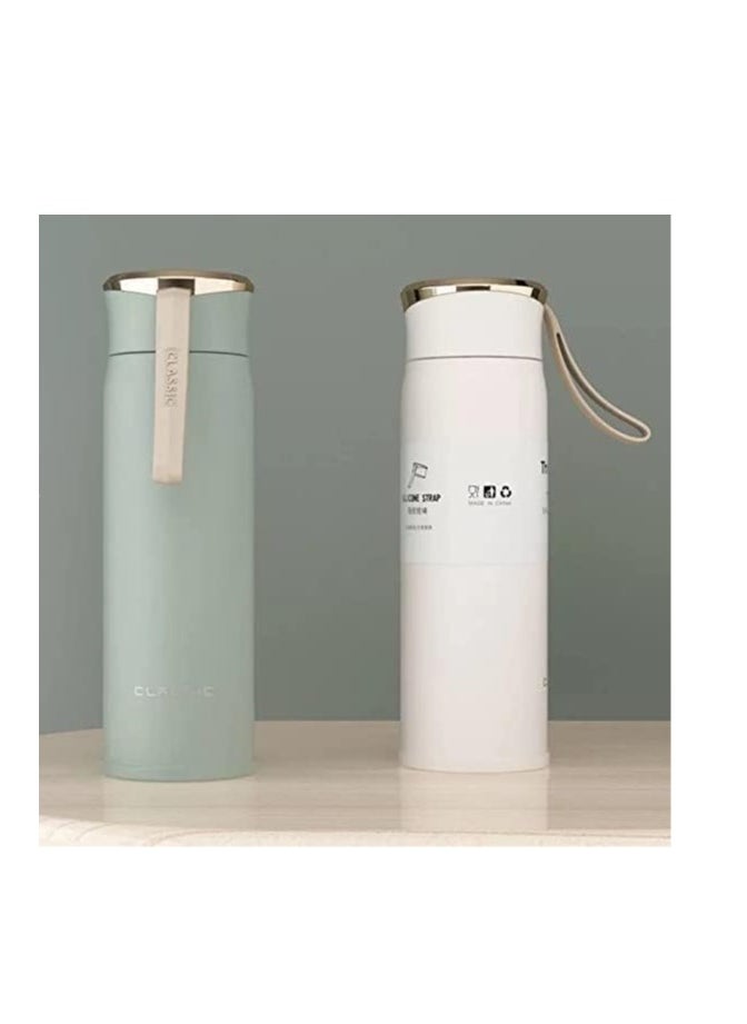 Generic - Vacuum insulated stainless steel double layer thermal bottle, leak-proof with silicone bar handle, portable water bottle multicolor - Image 1