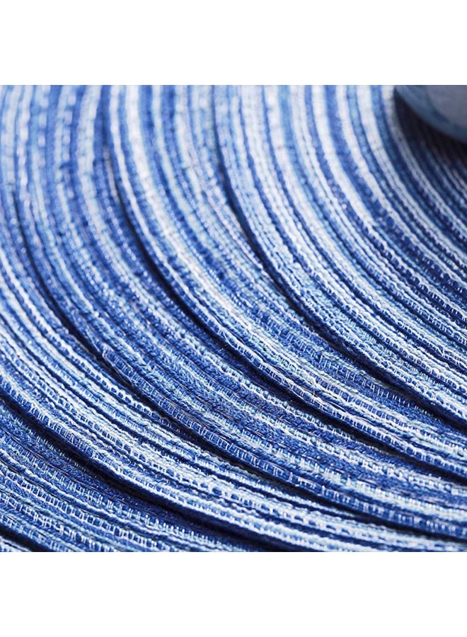 WinCheer Round Braided Placemats Set of 4, Woven Heat Resistant Washable Kitchen Table Mats with 4 Coasters for Dining Home Wedding Outdoor Party - Image 2