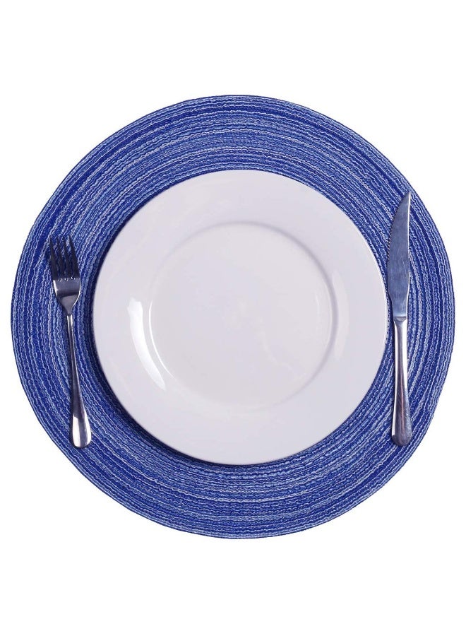 WinCheer Round Braided Placemats Set of 4, Woven Heat Resistant Washable Kitchen Table Mats with 4 Coasters for Dining Home Wedding Outdoor Party - Image 3