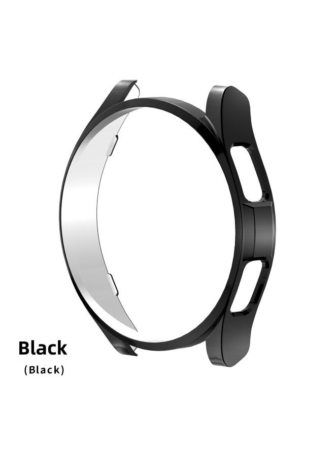 For Samsung Galaxy Watch6 Watch 40/44/43/47 Electroplated Hollow Half Bag Protective Cover-Color:black-Exterior Dimension:43mm  - Image 1