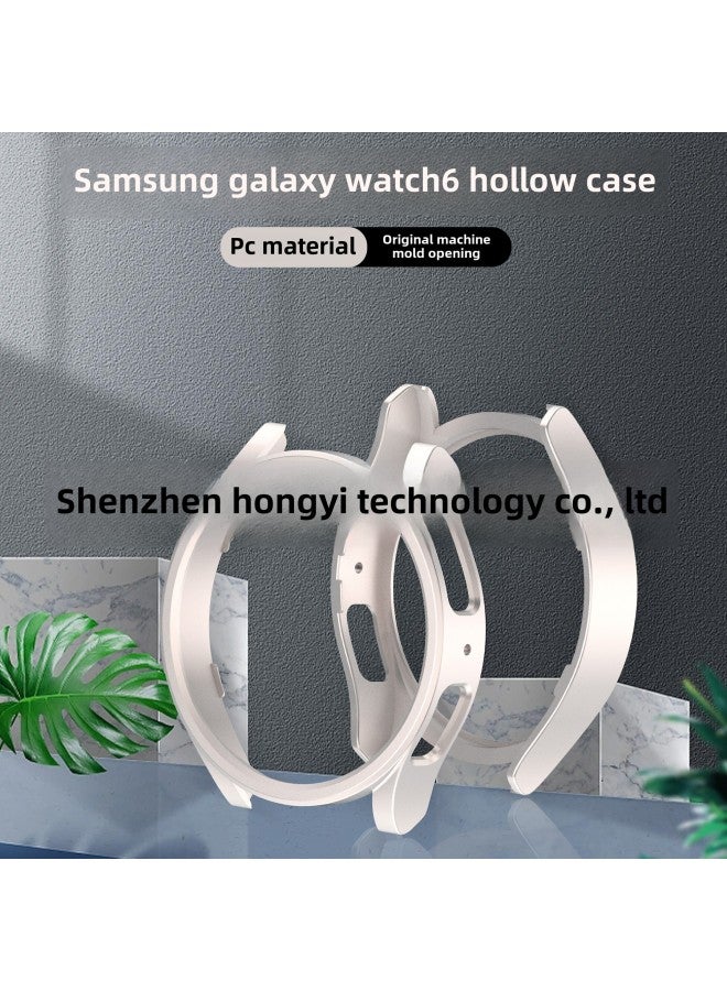 For Samsung Galaxy Watch6 Watch 40/44/43/47 Electroplated Hollow Half Bag Protective Cover-Color:black-Exterior Dimension:43mm  - Image 4