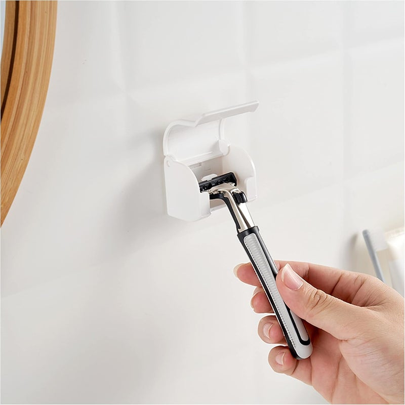 EIKS 2 Pack Razor Holders Shaver Hangers Wall Mount Self Adhesive for Bathroom Shower Tabletop - Image 3