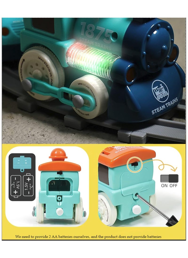 Children's Train Track Set - Makaron-Colored Train Toy Set with Locomotive, Engineering Cars, and Accessories 3 + Track Toy Set  - Image 5