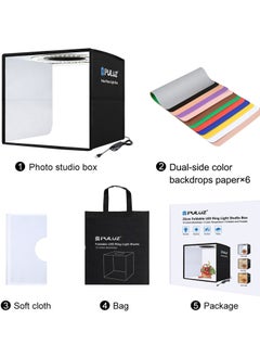 9.8Inch/25CM Photo Studio Box,  Mini Folding Lightbox LED Ring Light Portable Photo Studio Photography Shooting Tent Box Kit 12 Colors Backdrops USB Light Box for Phones DSLR Camera - pzsku/ZC0C014245D9A316BA025Z/45/_/1713793524/2d6dc1b7-74f6-4d3c-9b22-1ae1be639969