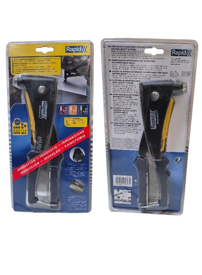Rapid RP40 MULTI Hand Riveter – Stainless Steel, Multi-Nozzle, Soft Grip, Black Finish - Image 4