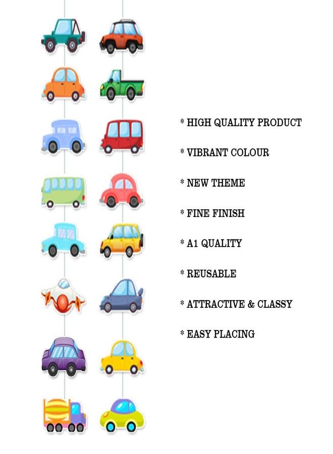Suruchi Strokes Vehicle Birthday Decoration | Transport Theme Wall Frill for Kids Car Theme Birthday Party Pack of 2 - Image 4