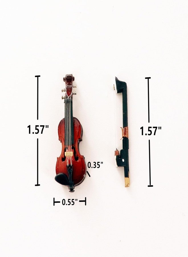 Dselvgvu Wooden Miniature Violin with Bow and Case Mini Musical Instrument Violin Replica 1/12 Scale Dollhouse Accessories Decoration Collectible Figurines Display Ornament Model (1.57"x0.55"x0.35") - Image 4