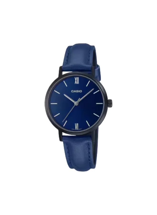 CASIO Women's Leather Analog Watch LTP-VT02BL-2AUDF - 34 mm