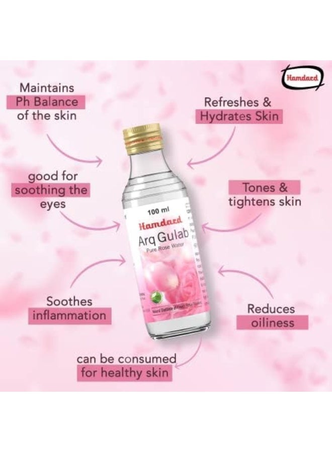 Hamdard Arq Gulab Rose Water 100ml – Natural Skin Toner & Face Mist for All Skin Types - Image 2