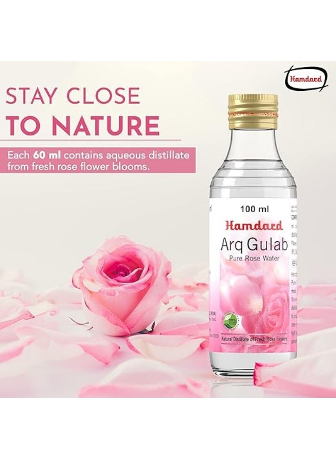 Hamdard Arq Gulab Rose Water 100ml – Natural Skin Toner & Face Mist for All Skin Types - Image 3