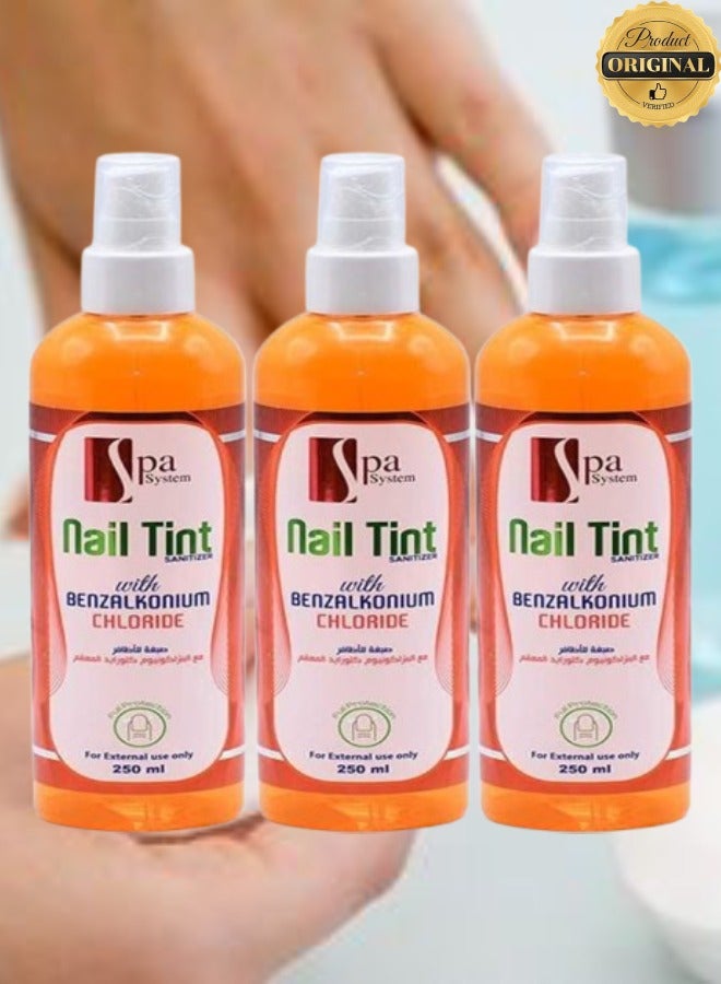 Spa System 3 Pieces Nail Tint With Benzalkonium Chloride For External Use Only 250ML - Image 1