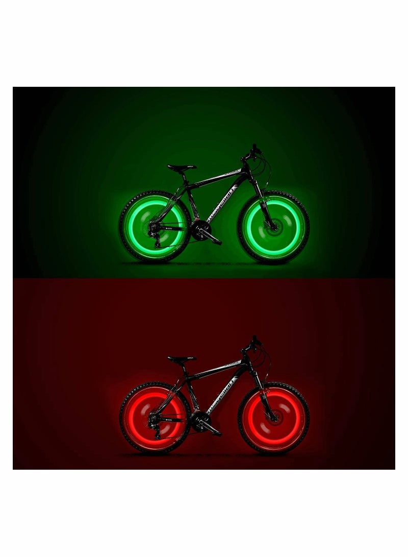 Luckam 4 قطع أضواء سبوك الدراجة مقاومة للماء سهلة التركيب أضواء سبوك العجلات LED نيون فلاش L مع 3 أوضاع فلاش للكبار والأطفال - Image 4