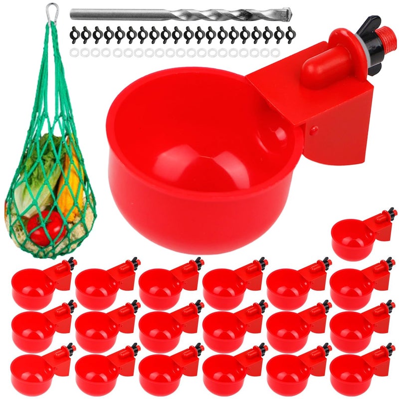 Vaso de Agua 20 Piezas Bebedero Automático para Pollitos - Durable Sistema Riego Aves de Corral - Image 1