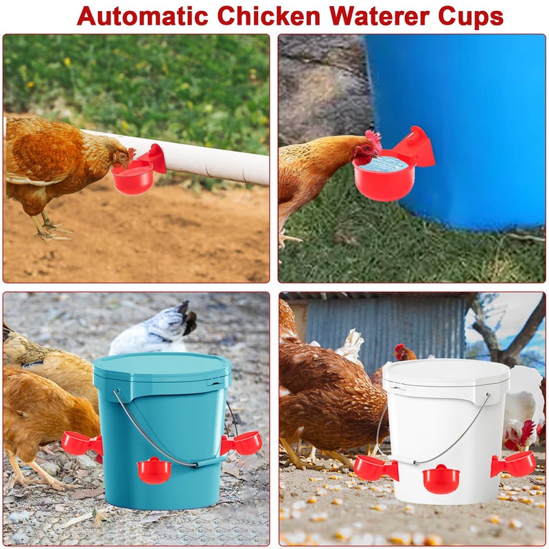Vaso de Agua 20 Piezas Bebedero Automático para Pollitos - Durable Sistema Riego Aves de Corral - Image 2