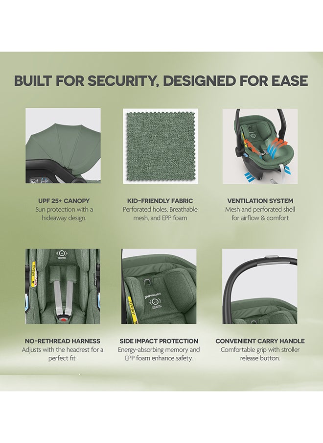UPPAbaby Mesa I-Size Infant Car Seat - Emmett/Gwen - Green Melange  - Image 3