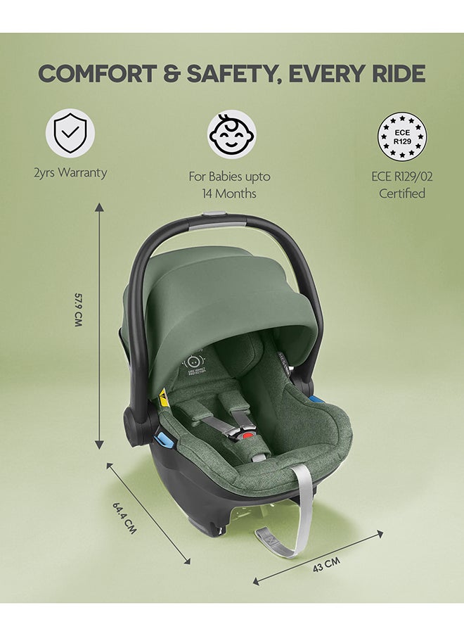 UPPAbaby Mesa I-Size Infant Car Seat - Emmett/Gwen - Green Melange  - Image 5