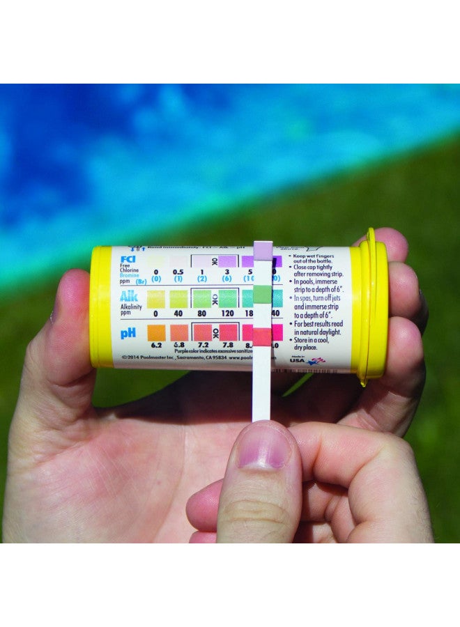 Poolmaster 22200 Smart 4-Way Swimming Pool and Spa Water Chemistry Test Strips, 100 Count, 2 Pack, Made in The USA, Yellow - Image 4