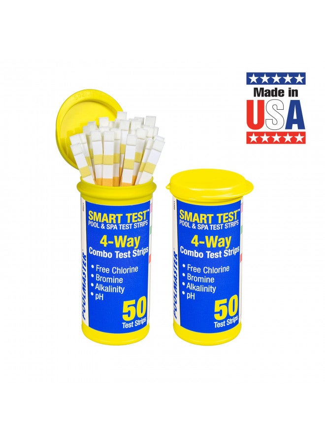 Poolmaster 22200 Smart 4-Way Swimming Pool and Spa Water Chemistry Test Strips, 100 Count, 2 Pack, Made in The USA, Yellow - Image 3