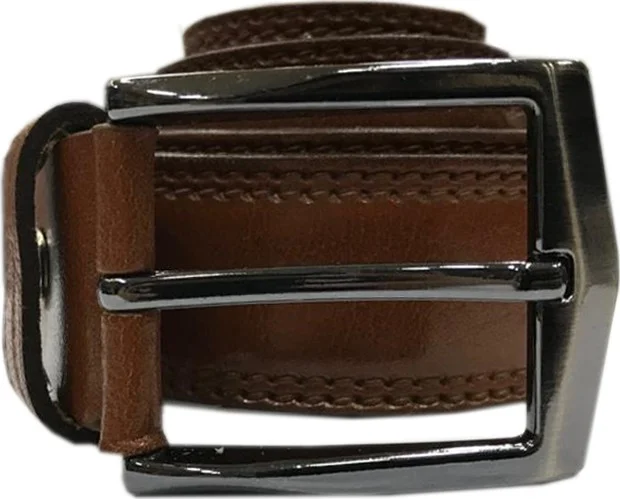 Varetta Tobacco Flat Double Stitched Wide Leather Belt