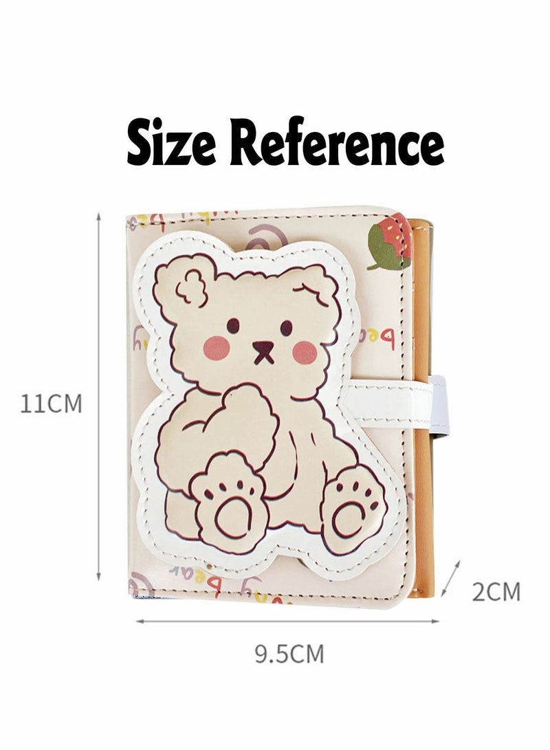Excefore Kawaii Bear Wallet, Cute Cartoon Card Holder Girls Coin Purse Anime Key Bag Card Case Front Pocket Wallet - Image 4