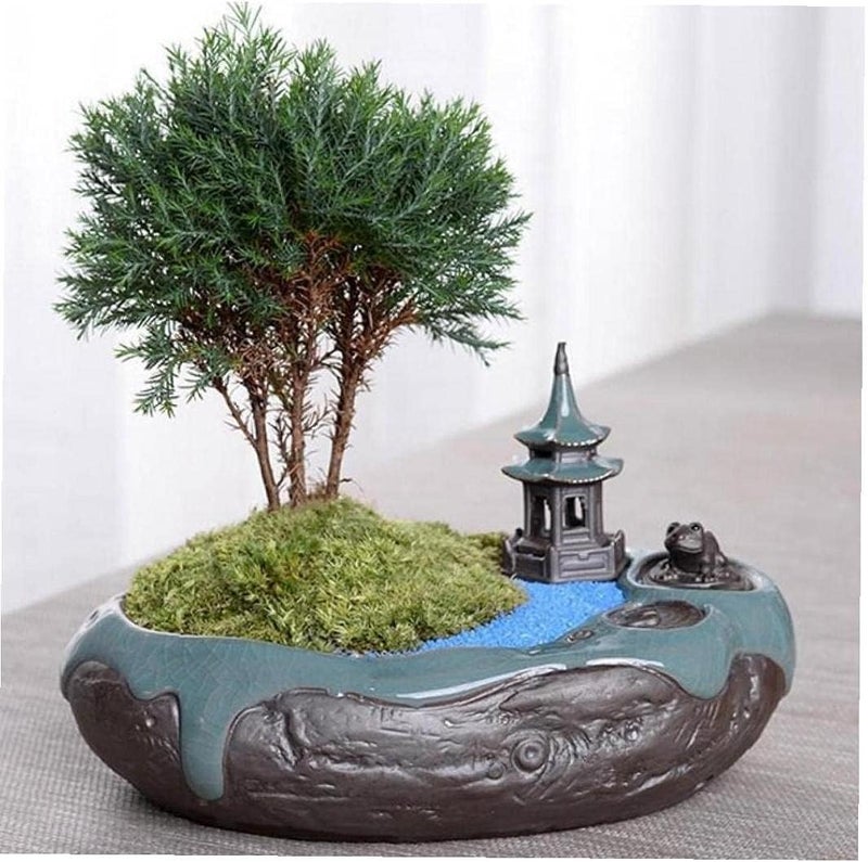 Miniature Fairy Garden House Ceramic Retro Tower Aquarium Decor for Micro Landscape Garden Accessories - Image 3