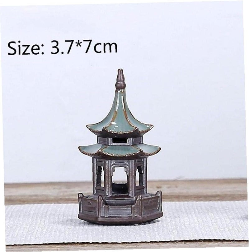 Miniature Fairy Garden House Ceramic Retro Tower Aquarium Decor for Micro Landscape Garden Accessories - Image 4