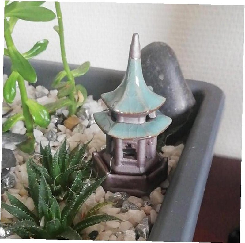 Miniature Fairy Garden House Ceramic Retro Tower Aquarium Decor for Micro Landscape Garden Accessories - Image 5