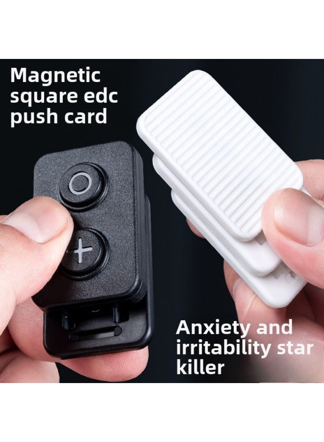 Creative Magnetic Decompression Cube EDC Push Card Fingertip Rotating Office Decompression Popa Coin Toy-Color:Magnetic Decompression Push Card-Press-White  - Image 2