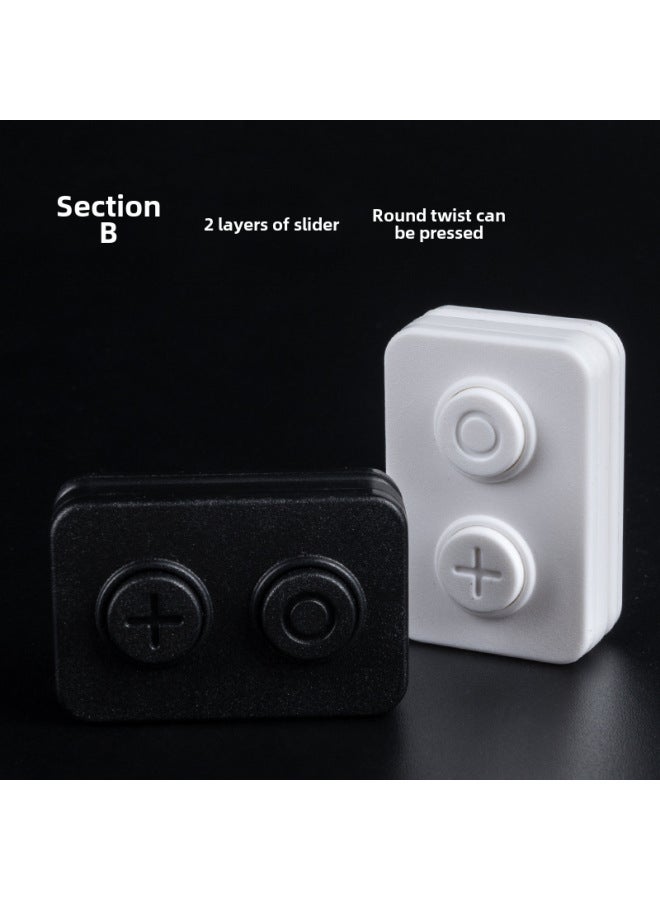 Creative Magnetic Decompression Cube EDC Push Card Fingertip Rotating Office Decompression Popa Coin Toy-Color:Magnetic Decompression Push Card-Press-White  - Image 1