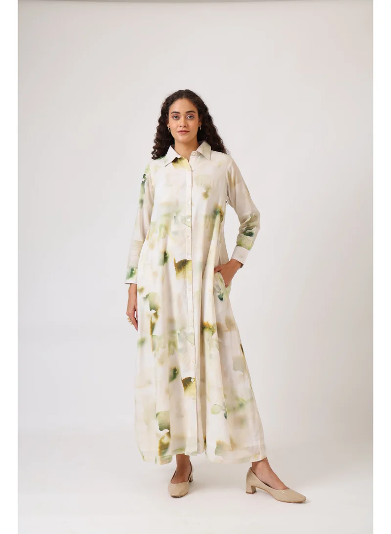Noor Verdant Ease Shirt Dress