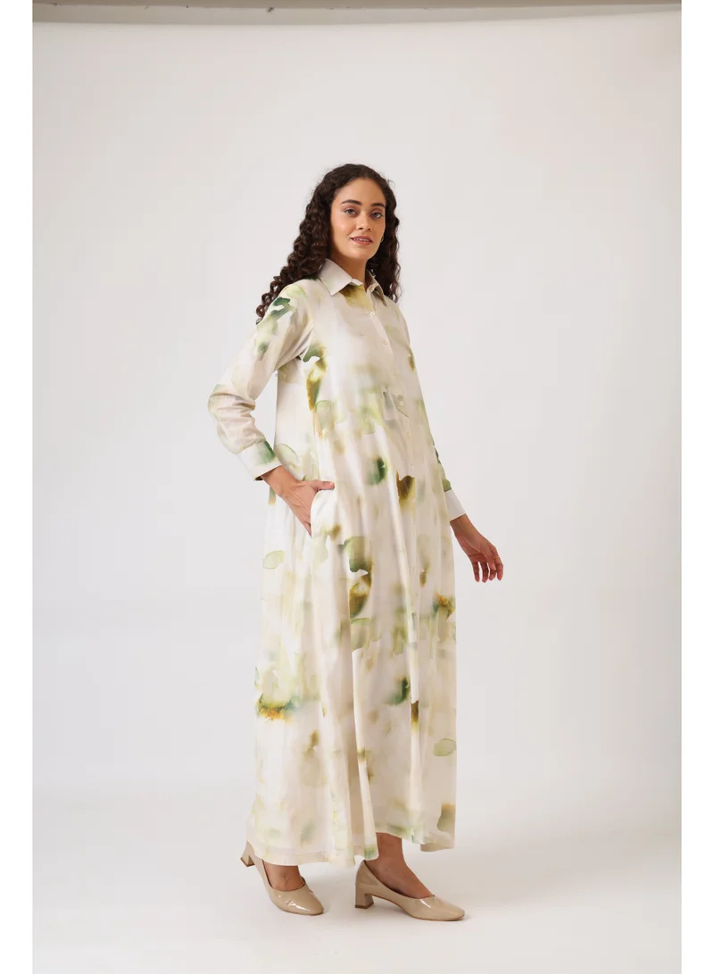 Noor Verdant Ease Shirt Dress