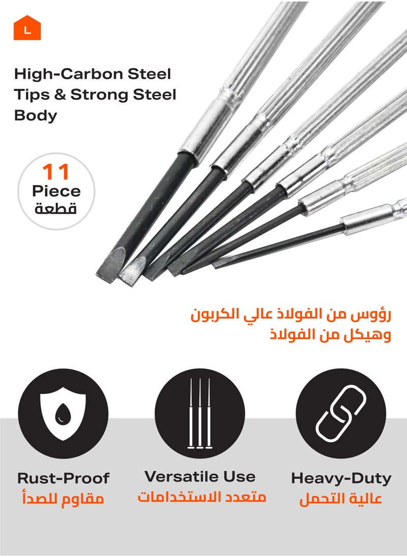 LAWAZIM Precision Screwdriver Set -11 Piece- Mini Micro Tool Kit with High Carbon Steel Tips, Phillips Flathead Reed Prince -for Electronics Repair Home Improvement DIY Maintenance Technician Hobbyist  - Image 3