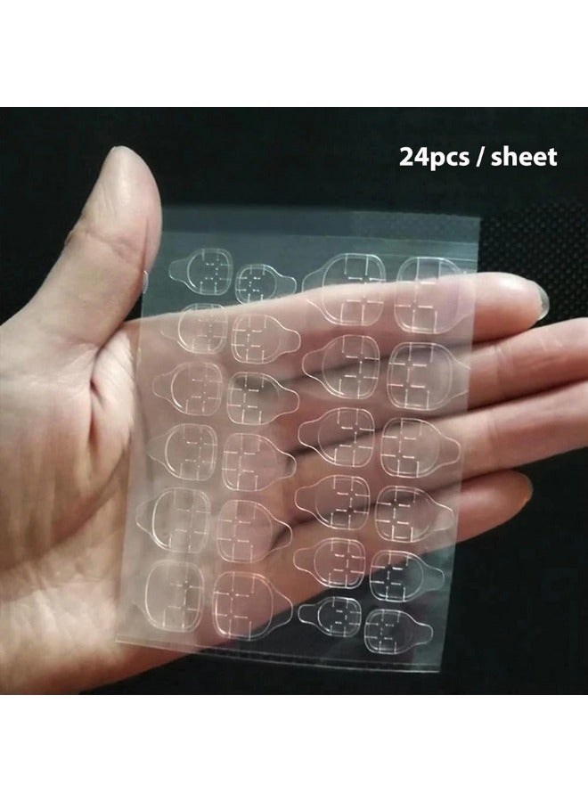 طلاء اظافر مزدوج الوجه مقاوم للماء لليدين والقدم طوال اليوم - 24 لاصق - Image 3