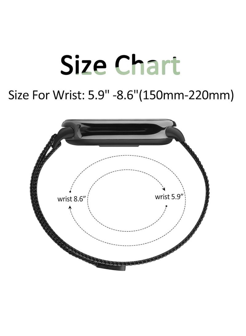Stainless Steel Strap Replacement for Xiaomi Mi Band 9/8,Adjustable Metal Replacement Strap with Magnetic Buckle for Xiaomi Mi Band 9/8 for Women Men,Black  - Image 4