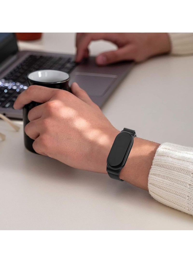 Stainless Steel Strap Replacement for Xiaomi Mi Band 9/8,Adjustable Metal Replacement Strap with Magnetic Buckle for Xiaomi Mi Band 9/8 for Women Men,Black  - Image 5
