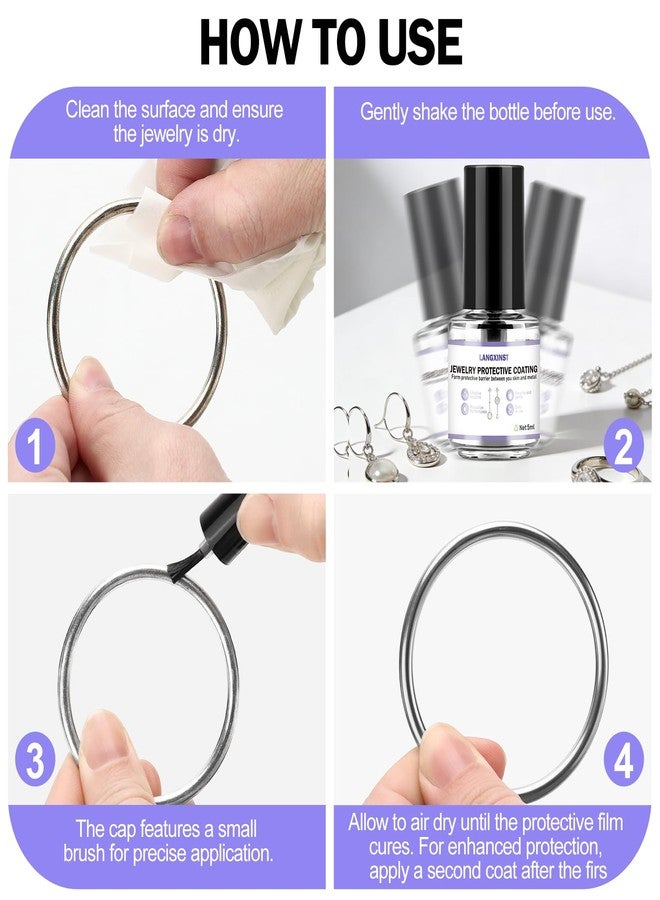 LANGXINST Jewelry Protective Coating,Jewelry Sealant, Clear Invisible Long-Lasting Protection Forms a Protective Barrier Between Skin and Metal Suitable for Earrings, Rings, and Bracelets(5ml) - Image 5